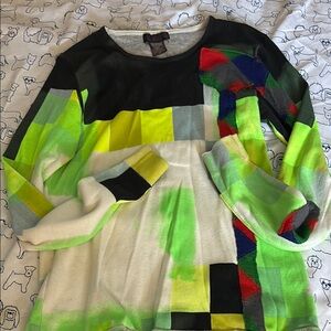 Custo Barcelona Colorful Geometric Long Sleeve Top